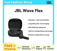 JBL-auriculares inalámbricos Wave Flex, cascos con Bluetooth, TWS, JBL, sonido de graves profundos, batería de larga duración Black