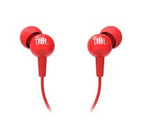 JBL C100SI - Auriculares intraurales estéreo con Control Remoto Universal de un Solo botón con micrófono, Color Rojo