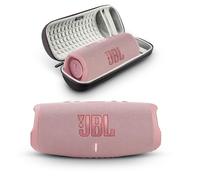 JBL Charge 5 - Altavoz Bluetooth portátil con funda rígida Megen de viaje con IP67 impermeable y salida de carga USB (rosa)