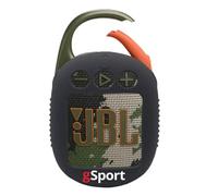 JBL Clip 5 - Paquete de altavoces Bluetooth ultra portátiles con funda de silicona gSport (camuflaje cuádruple)