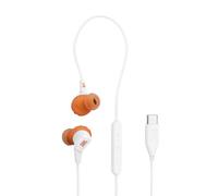 JBL Endurance Run 3 Auriculares Deportivos con Cable, tecnología FlipHook y TwistLock, Resistentes al Polvo y al Agua, IP65, Sonido JBL Pure Bass, micrófono y Mando, USB-C, Blanco