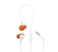 JBL Endurance Run 3 Auriculares Deportivos con Cable, tecnología FlipHook y TwistLock, Resistentes al Polvo y al Agua, IP65, Sonido JBL Pure Bass, micrófono y Mando, Blanco
