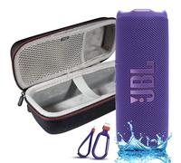 JBL Flip 7 Altavoz Bluetooth portátil, IP68 impermeable, a prueba de polvo, a prueba de caídas, sistema PushLock, impulso de sonido AI, batería de 16 horas, funda de protección Megen Hardshel (morado)