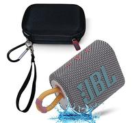 JBL GO 3 - Paquete de altavoces Bluetooth ultra portátiles impermeables con funda rígida Megen (gris)