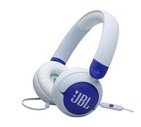 JBL Junior 320, Auriculares supraaurales para niños, con micrófono Integrado, Safe Sound, volúmen hasta 85 dB, Almohadillas Gruesas y Suaves, Set de Pegatinas, diseño Plegable, Azul