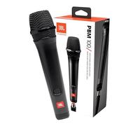 JBL Micrófono PBM 100 con cable, micrófono vocal dinámico para tus fiestas o ratos con tus amigos con modelo cardioide con el legendario sonido JBL, fácil de usar, en negro