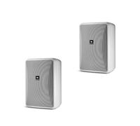 JBL Professional Control 28-1-WH Altavoz de Pared para Interiores y Exteriores, Amplia Cobertura de Sonido, 8 Pulgadas, 120 vatios a 8Ω, Fondo de Alta Salida, Altavoz Impermeable en Primer Plano. Se