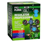 JBL PROFLORA CO2 Regulator Professional - Grifo regulador de presión para Fertilizantes de CO2, con 2 manómetros, válvula magnética para Apagado Nocturno