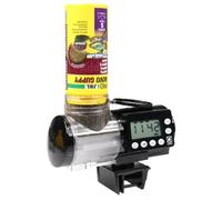 JBL PRONOVO AUTOFOOD - Comedero automático para acuario, alimentación con gránulos de pienso para peces hasta 4 veces al día, incluye soporte y anillo adaptador para ampliar el volumen a 375 ml, color