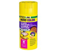 JBL Pronovo Color Grano Click - Gránulos de pienso para Todos los Peces de Acuario de 8 a 20 cm, dosificador de Clic, gránulos de pienso para Peces, tamaño M, 250 ml