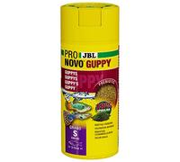 JBL PRONOVO Guppy Grano, Alimento básico para Guppies y Otros Peces Ovoviviparos de 3-10 cm, granulados para Peces, dosificador de Clic, Talla S, 250 ml