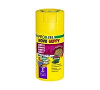 JBL PRONOVO Guppy Grano, Alimento básico para Guppies y Otros Peces Ovoviviparos de 3-10 cm, granulados para Peces, dosificador de Clic, Talla S, 100 ml