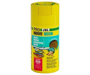JBL PRONOVO Neon Grano, Alimento básico para neón y Otros pequeños Characins de 1-3 cm, granulados para Peces, dosificador Clic, tamaño XXS, 100 ml