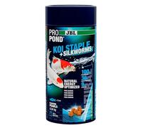 JBL PROPOND KOI Staple+Silkworms 0,34 kg (1 L) | Alimento para Todo el año Perlas para Koi | Ácidos grasos proteínas de Insectos | Nutrición Adecuada | flotantes | a Partir de 10 °C