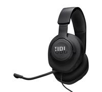 JBL Quantum 100M2 cascos circumaurales para gaming, JBL QuantumSOUND Signature, cable de audio de 3.5 mm, compatibles con múltiples plataformas, micrófono desmontable, función de silencio, negro