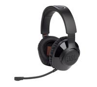 JBL Quantum 350 Auriculares para gamers con un diseño de diadema y micrófono Boom desmontable, tecnología QuantumSURROUND disponible para Windows y conectividad USB, negro