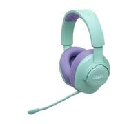 JBL Quantum 360 Auriculares inalámbricos circumaurales para gaming, conexión inalámbrica dual de 2,4 GHz y Bluetooth, JBL QuantumSURROUND Signature, batería de 22 h, micrófono desmontable, cian
