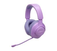 JBL Quantum 360 Auriculares inalámbricos circumaurales para gaming, conexión inalámbrica dual de 2,4 GHz y Bluetooth, JBL QuantumSURROUND Signature, batería de 22 h, micrófono desmontable, violeta
