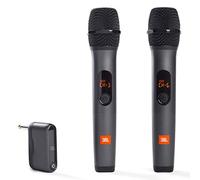 JBL - Sistema inalámbrico de Dos micrófonos con Receptor de Doble Canal, Color Negro