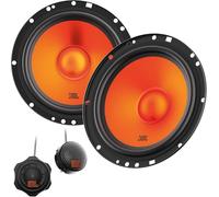 JBL Stage1 GEN2 62CF - 6.5 Inch (165mm) 2-Way Component Car Speakers - 80W RMS - 240W Peak - Set of 2 Woofers + 2 Tweeters Audio - with Grilles - Compact Fit - OEM Upgrade
