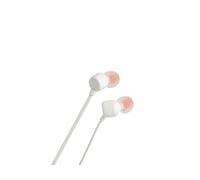 JBL T110 Auriculares In Ear con Pure Bass con manejo de un Solo botón y micrófono, Color Blanco