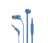 JBL T110 Auriculares intrauditivos universales con Cable con Mando a Distancia y micrófono, Color Azul