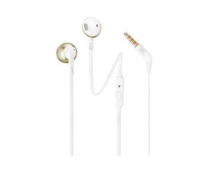 JBL T205 Dentro de oído Binaural Alámbrico Champán, Oro - Auriculares (Alámbrico, Dentro de oído, Binaural, Intraaural, 20 - 20000 Hz, Champán, Oro)