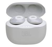 JBL Tune 120 Auriculares inalámbricos con Bluetooth y JBL Pure Bass Sound, 16 h de música continua y estuche de carga inteligente, blanco