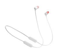 JBL Tune 125 - Auriculares intraurales inalámbricos Bluetooth con micrófono/Control Remoto de 3 Botones y Cable Plano, Color Blanco
