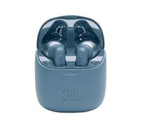 JBL Tune 220 Auriculares inalámbricos con Bluetooth y JBL Pure Bass Sound, 20 h de música continua y estuche de carga inteligente, azul