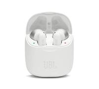 JBL Tune 220 Auriculares inalámbricos con Bluetooth y JBL Pure Bass Sound, 20 h de música continua y estuche de carga inteligente, blanco