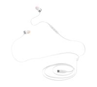 JBL Tune 310 C USB-C Auriculares intraaurales con micrófono y audio de alta resolución, cable plano antienredos, 3 botones de control, control de preajustes de volumen y EQ, en blanco