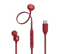 JBL Tune 310C - Auriculares intraurales con Cable USB-C de Alta resolución, Cable Plano sin enredos, Control Remoto de 3 Botones con micrófono (Rojo)