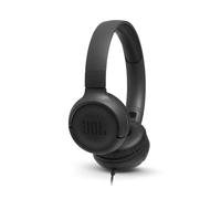 JBL Tune 500 Auriculares supraaurales de cable y control remoto de un solo botón, micrófono incluido, asistente de voz, negro