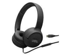 JBL Tune 520 C Auriculares con Cable, Ajuste cómodo, micrófono, Sonido JBL Pure Bass, preajustes de ecualización, conectividad USB-C, diseño Plegable y Cable sin enredos, Negro