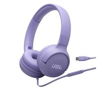 JBL Tune 520C - Auriculares supraaurales con cable USB-C con soporte de audio de alta resolución, sonido de graves puros, ajuste cómodo, conectividad USB-C, control remoto de 3 botones con micrófono y