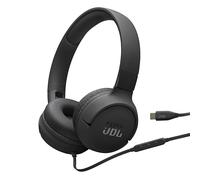 JBL Tune 520C - Auriculares supraaurales con cable USB-C con soporte de audio de alta resolución, sonido de graves puros, ajuste cómodo, conectividad USB-C, control remoto de 3 botones con micrófono y