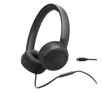 JBL Tune 530 C Auriculares con Cable, Ajuste cómodo, micrófono, Sonido JBL Pure Bass, preajustes de ecualización, conectividad USB-C, diseño Plegable y Cable sin enredos, Blanco