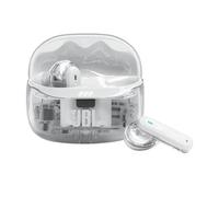 JBL Tune Beam Ghost 2, auriculares inalámbricos con cancelación de ruido y Bluetooth, hasta 48 hrs de autonomía, IP54 resistentes al agua y al polvo, diseño ergonómico, White Ghost