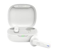 JBL Wave Flex, auriculares inalámbricos In-Ear con resistencia al agua IP54 e IPX2, tecnología TalkThru y AmbientAware y 32 horas de duración de la batería, en blanco