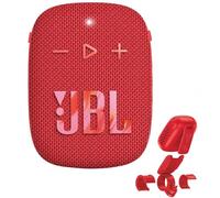JBL Wind 3S - Mini Altavoz Bluetooth Potente portátil Harman Kardon - Bass Boost, Caja de música para Deporte y Outdoor con Pinza para Bicicleta, Scooter y Moto - Resistente al Agua - Rojo