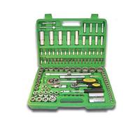 JBM 50791 - Maletín herramientas de 113 piezas con vasos de 12 cantos en estuche (cincado) color verde