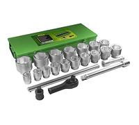 JBM 51616 - Pack de 22 piezas de autoclé en hexagonal en estuche metálico (1")