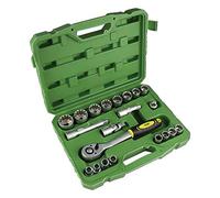 JBM 52721 - Pack de 21 piezas vasos de 12 cantos en estuche (1/2")