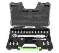 JBM 54269 Juego de 21 piezas con llave dinamométrica 1/4" acabado galvanizado