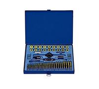 JBM 50792 - Pack de 58 Piezas de machos y terrajas recubiertas de Titanio en Estuche métrico