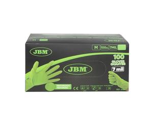 JBM GUANTES VERDES DESECHABLES DE NITRILO TALLA:M 7,0MIL (100 UDS.) TEXTURA DIAMANTE