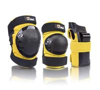 JBM International Adult / Child Knee Wneaw Pads Guardias de mueca 3 en 1 Juego de equipo de proteccin Jvenes amarillos / nio