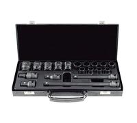 JBM Set de 19 Piezas de Impacto de 1/2" con 14 Vasos de 12 Cantos + Adaptadores 53531
