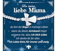 Jbniuay An meine Mama, regalo para el día de la madre, pulsera de ángel, pulsera de bolas de ángel, regalo de cumpleaños para mamá, pulsera de plata S925, pulsera para madre/mamá, plata de ley